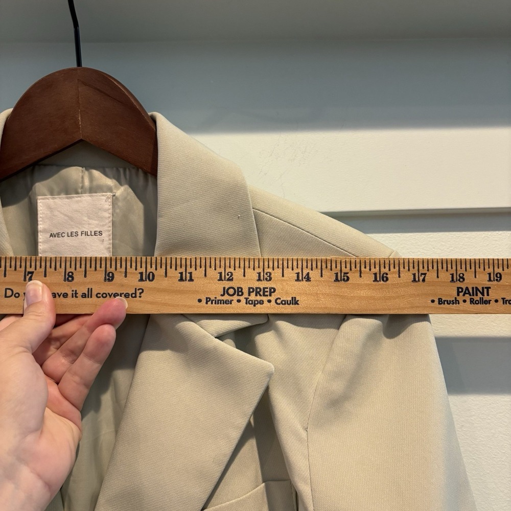 Anthropologie Avec Les Filles Jacket Medium Sage Green Cropped Stretch Blazer - Picture 10 of 12